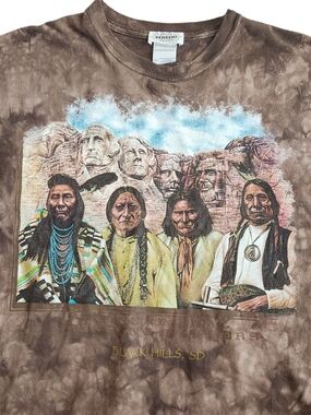 David Behrens Original Founding Fathers T-Shirt Mens 2XL Brown Native American 